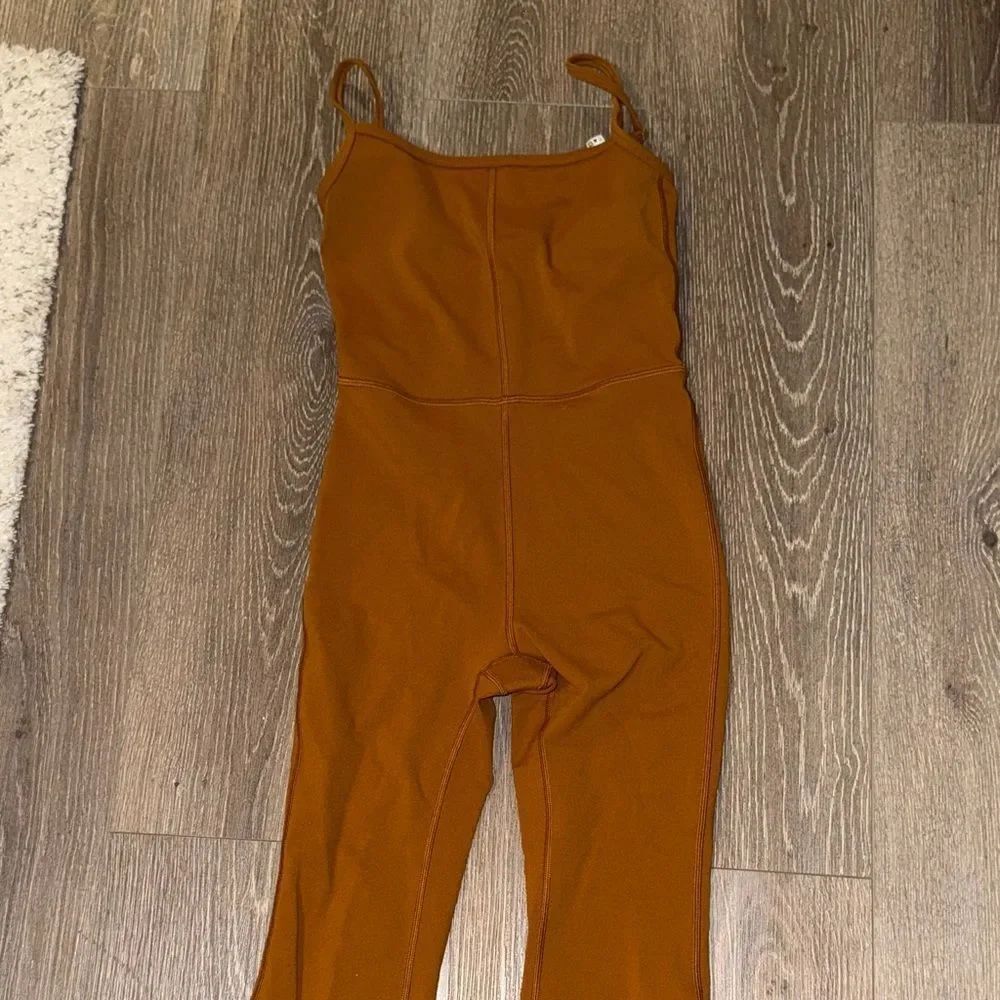 Wilfred Spaghetti Strap Jumpsuit in Rich Tan